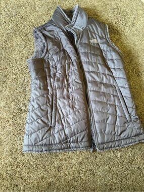 The North Face Light Gray Quilted Fleece Vest